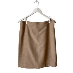 J. Crew Tan Wool Pencil Skirt Size 10